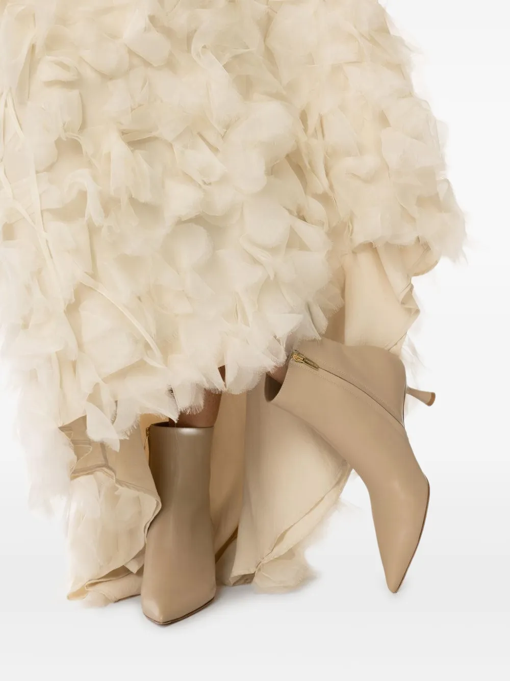 Gianvito Rossi 55mm Murray enkellaarzen met puntige neus Beige