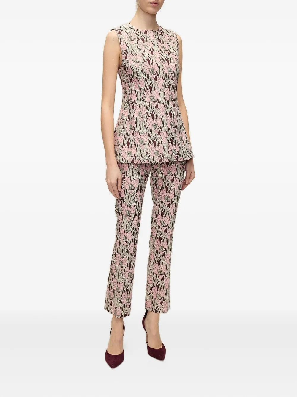 Veronica Beard Jessup mouwloze top met bloemenprint - Rood