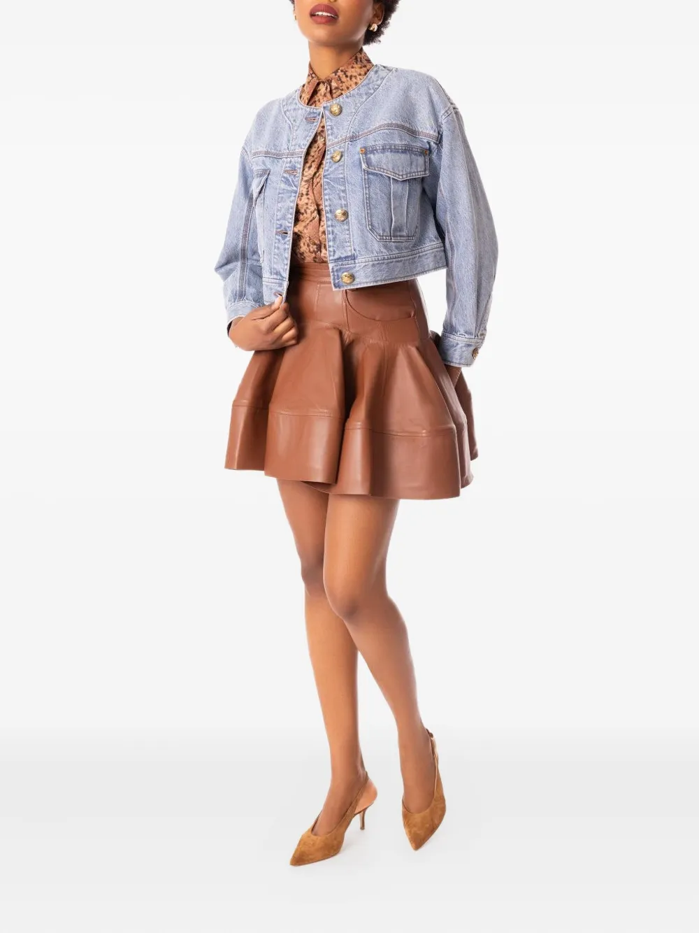 Zimmermann Button-up Denim Jacket In Brown