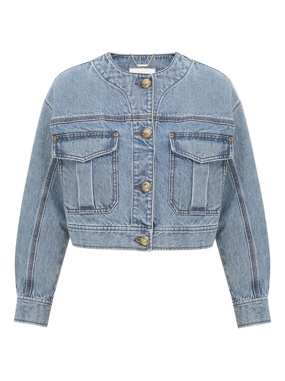 Zimmermann Button-up Denim Jacket In Brown