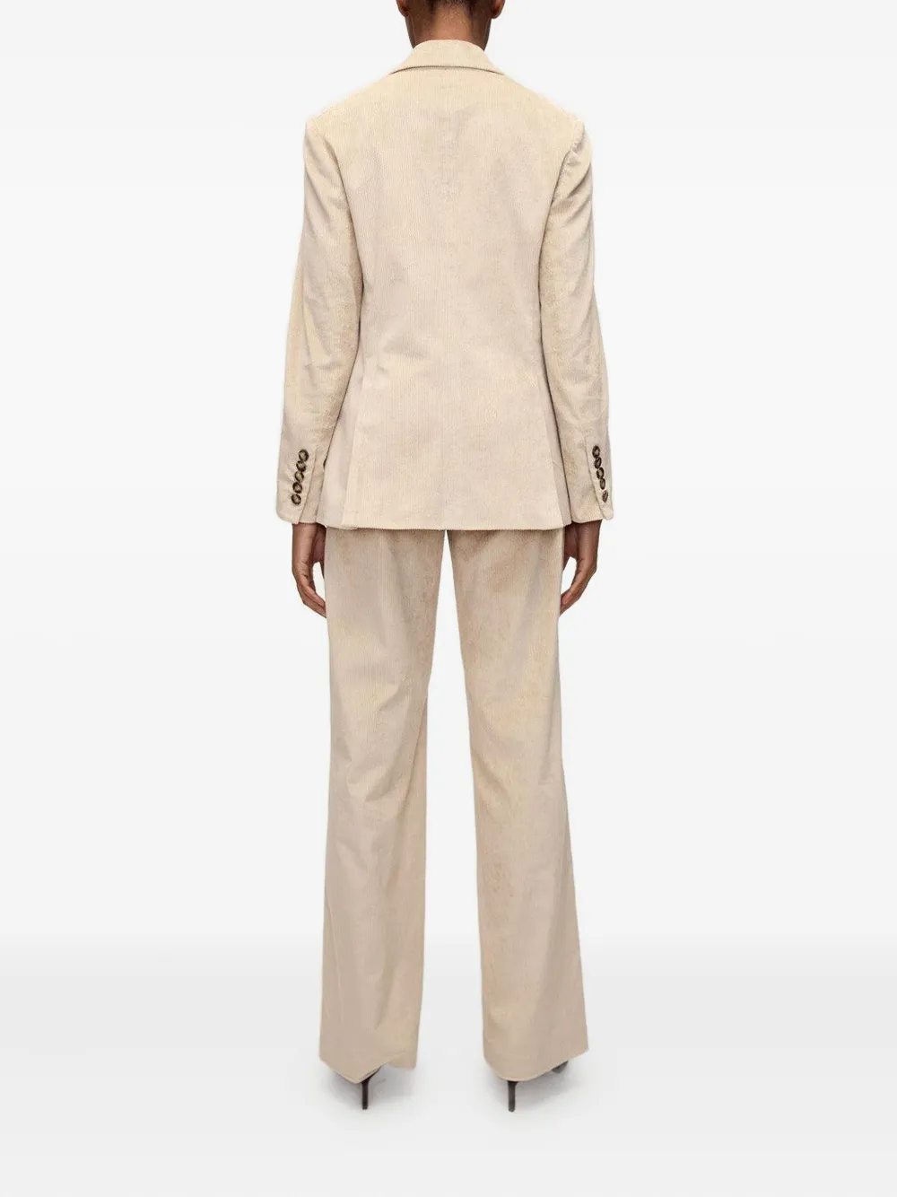 Veronica Beard Corduroy Double-breasted Blazer In Neutral