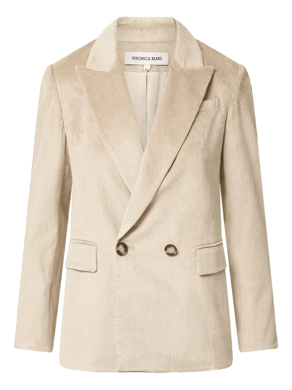 Veronica Beard Corduroy Double-breasted Blazer In Neutral