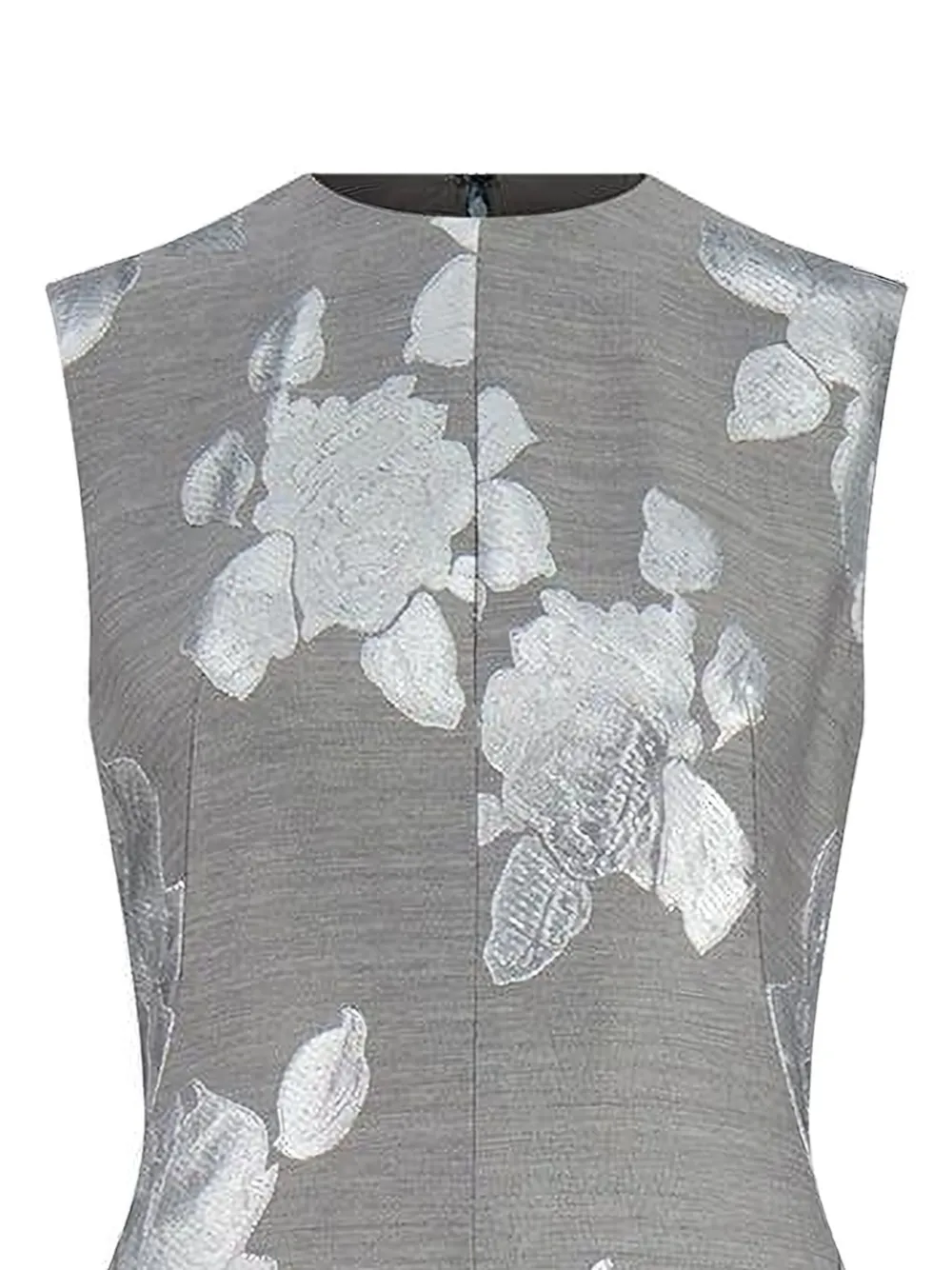 Lela Rose Coupe midi-jurk met bloemenprint - Grijs