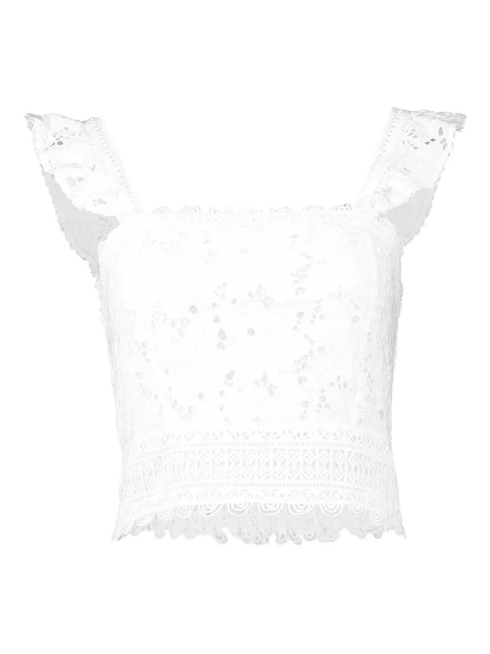 Temptation Positano Elsa eyelet-embroidered ruffled blouse | White | Image 1
