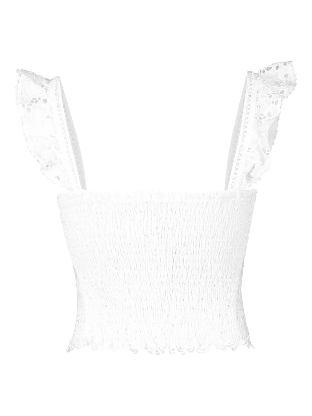 Temptation Positano Elsa Eyelet-embroidered Ruffled Blouse In White