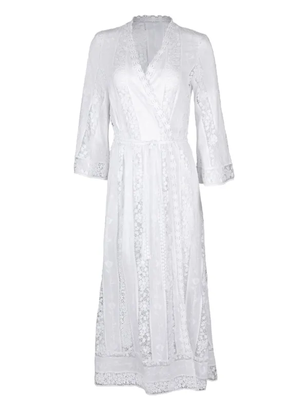 Miguelina Lucinda Lace-panelled Dress - White Miguelina Lucinda Lace-panelled Dress - White