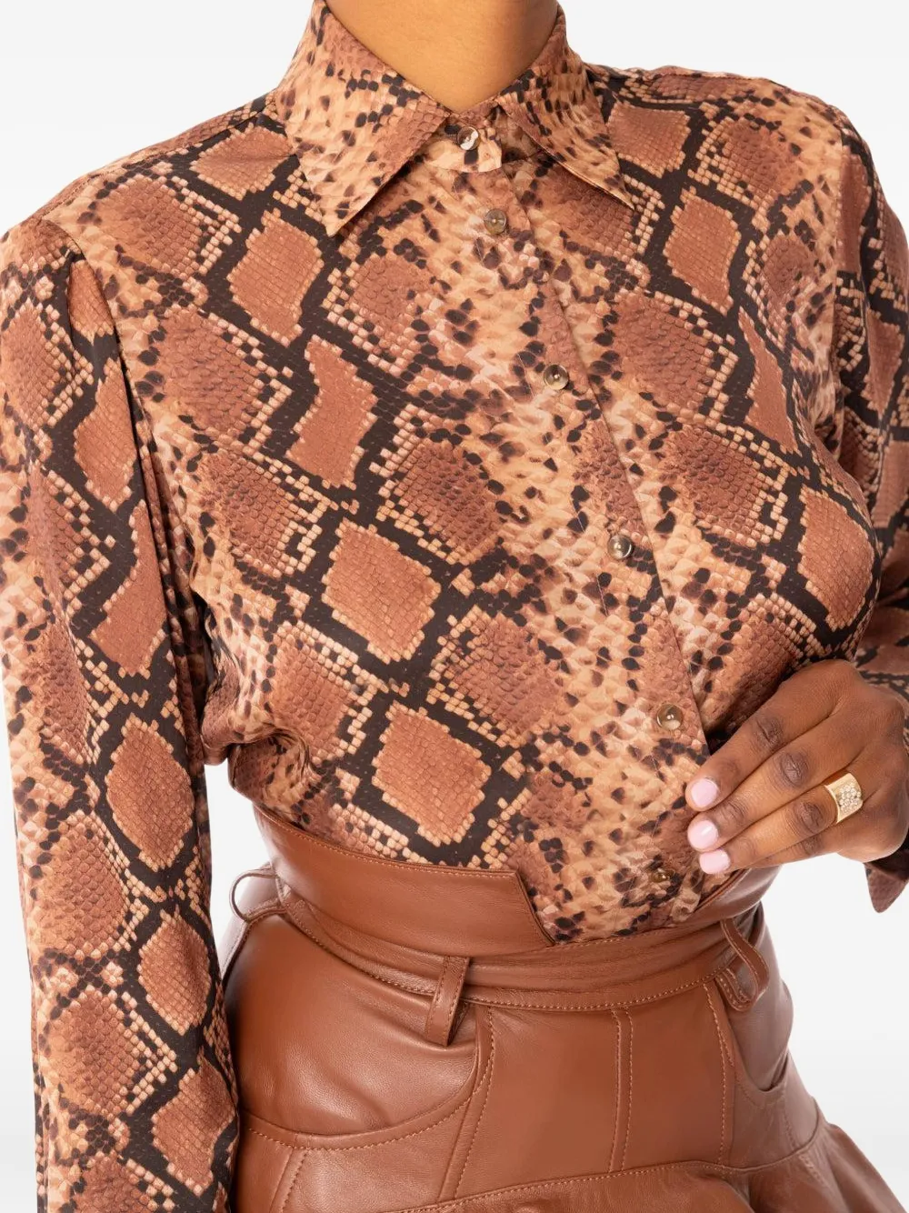 HYPNOTIC 皮质荷叶边迷你半身裙