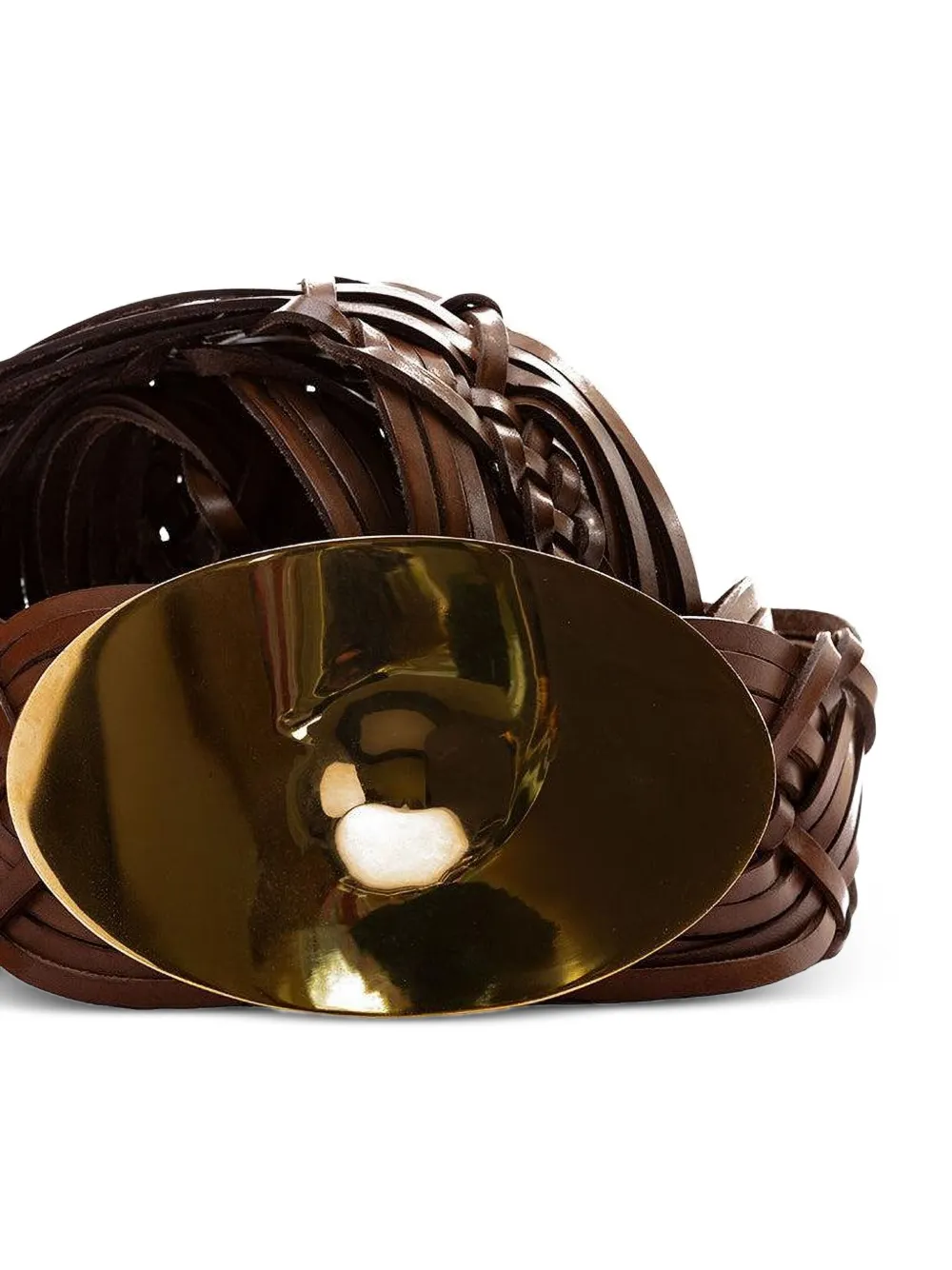 Silvia Tcherassi Clarissa geweven leren riem - Bruin