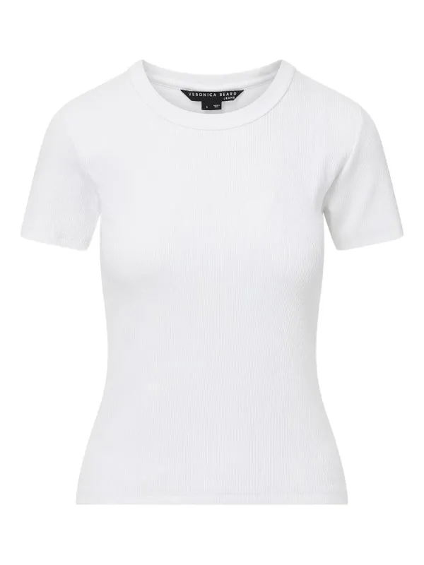 Veronica Beard Pruitt Ribbed Crew-neck T-shirt in White