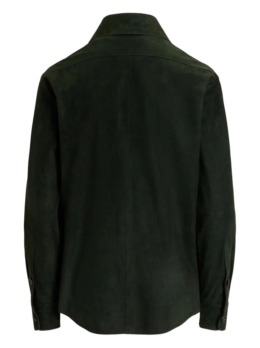 Ralph Lauren Tyler Debossed Suede Overshirt In Green