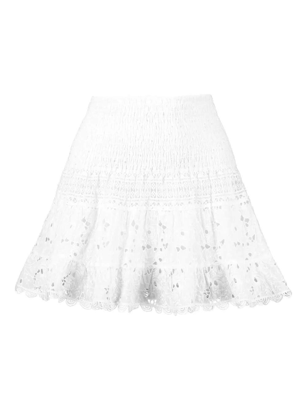 Temptation Positano Smocked Eyelet Skirt In White
