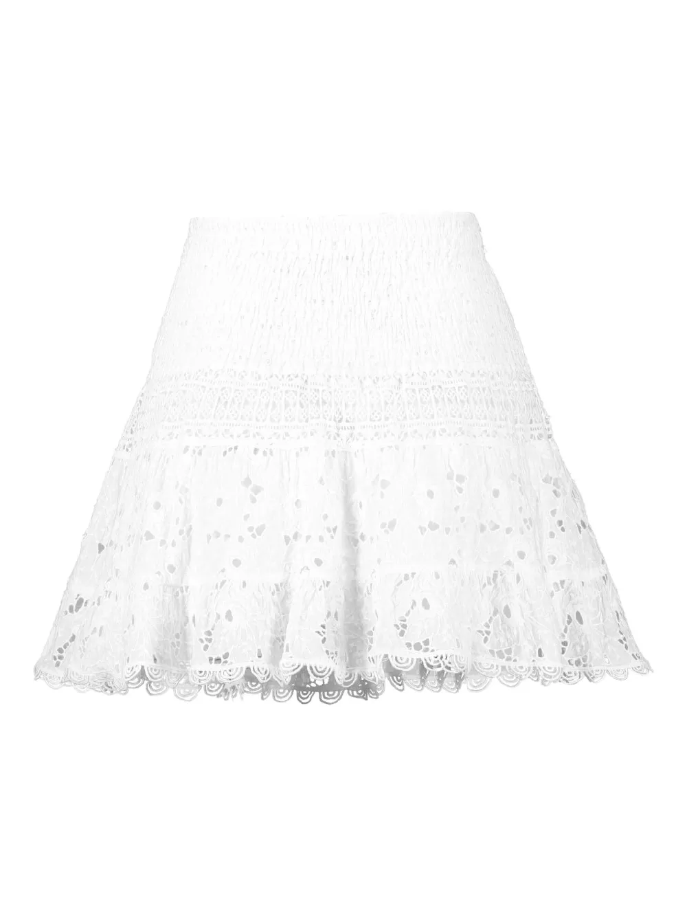 Temptation Positano Smocked Eyelet Skirt In White