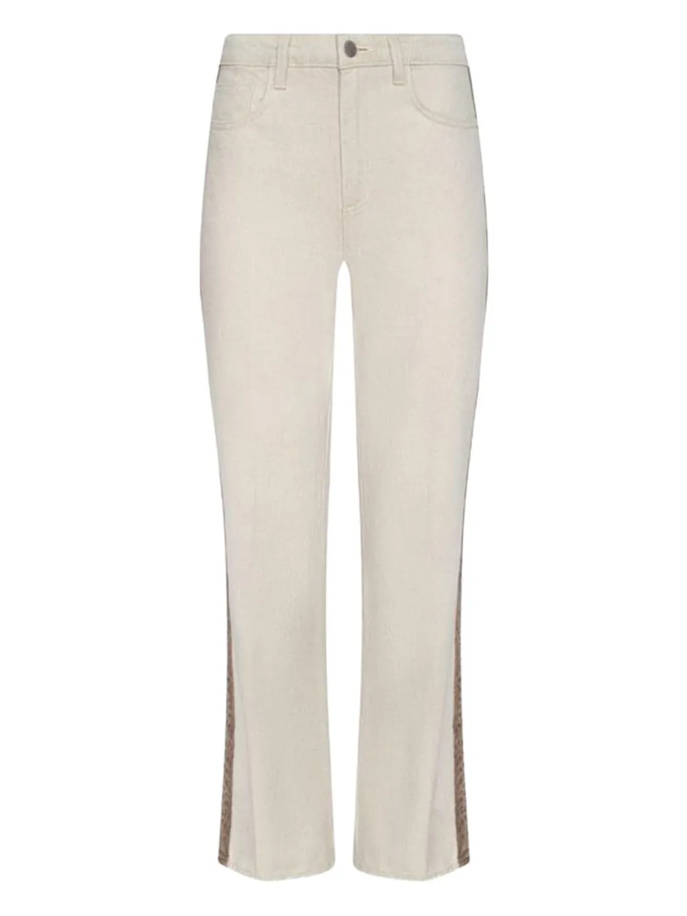 L'agence Jones Side-stripe Jeans In Neutral
