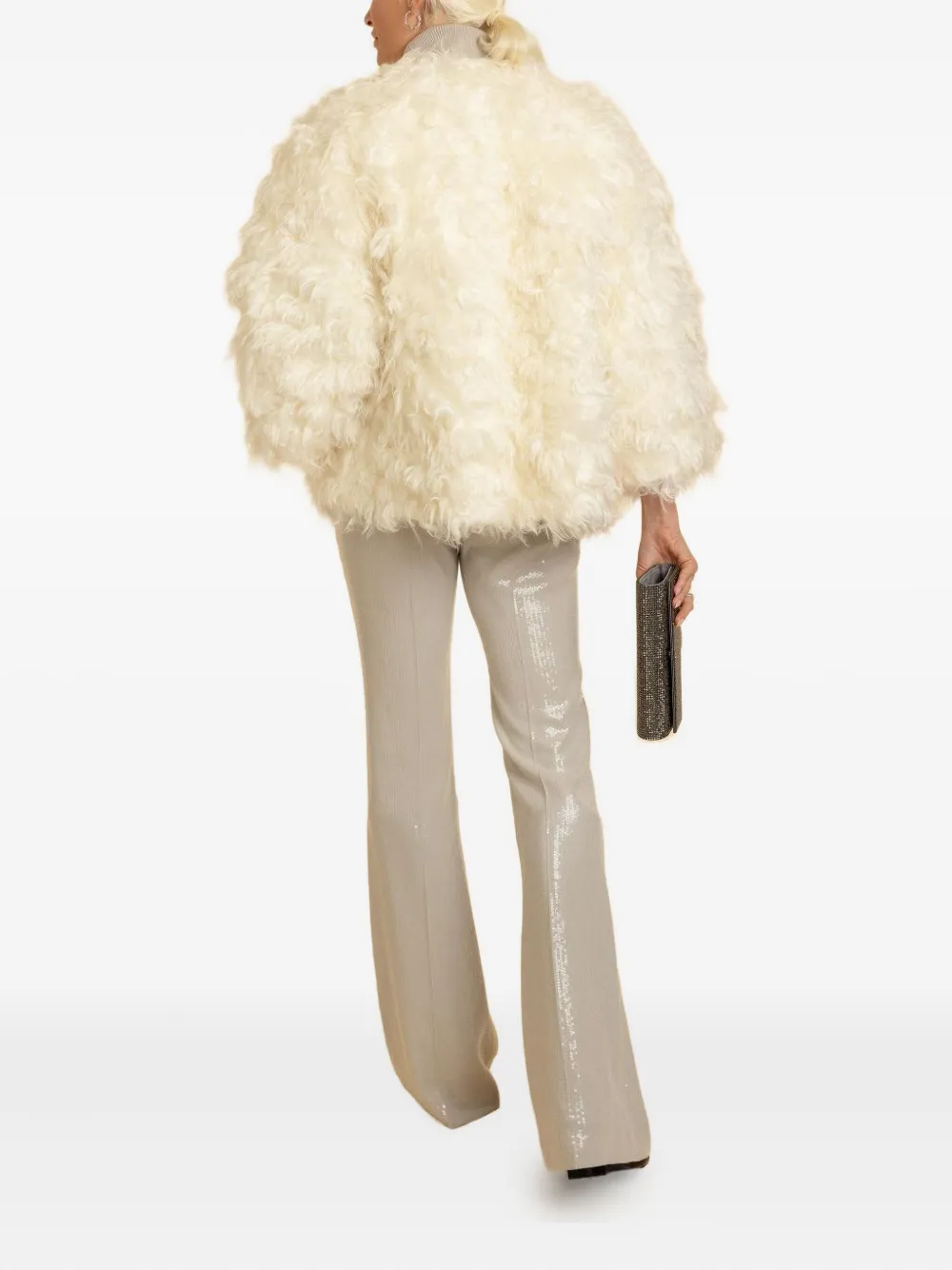 Michael Kors Collection Broek verfraaid met pailletten Beige