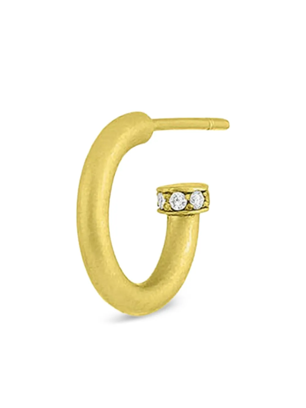 Leigh Maxwell Gold Diamond Mini Hoop Earrings In Gold