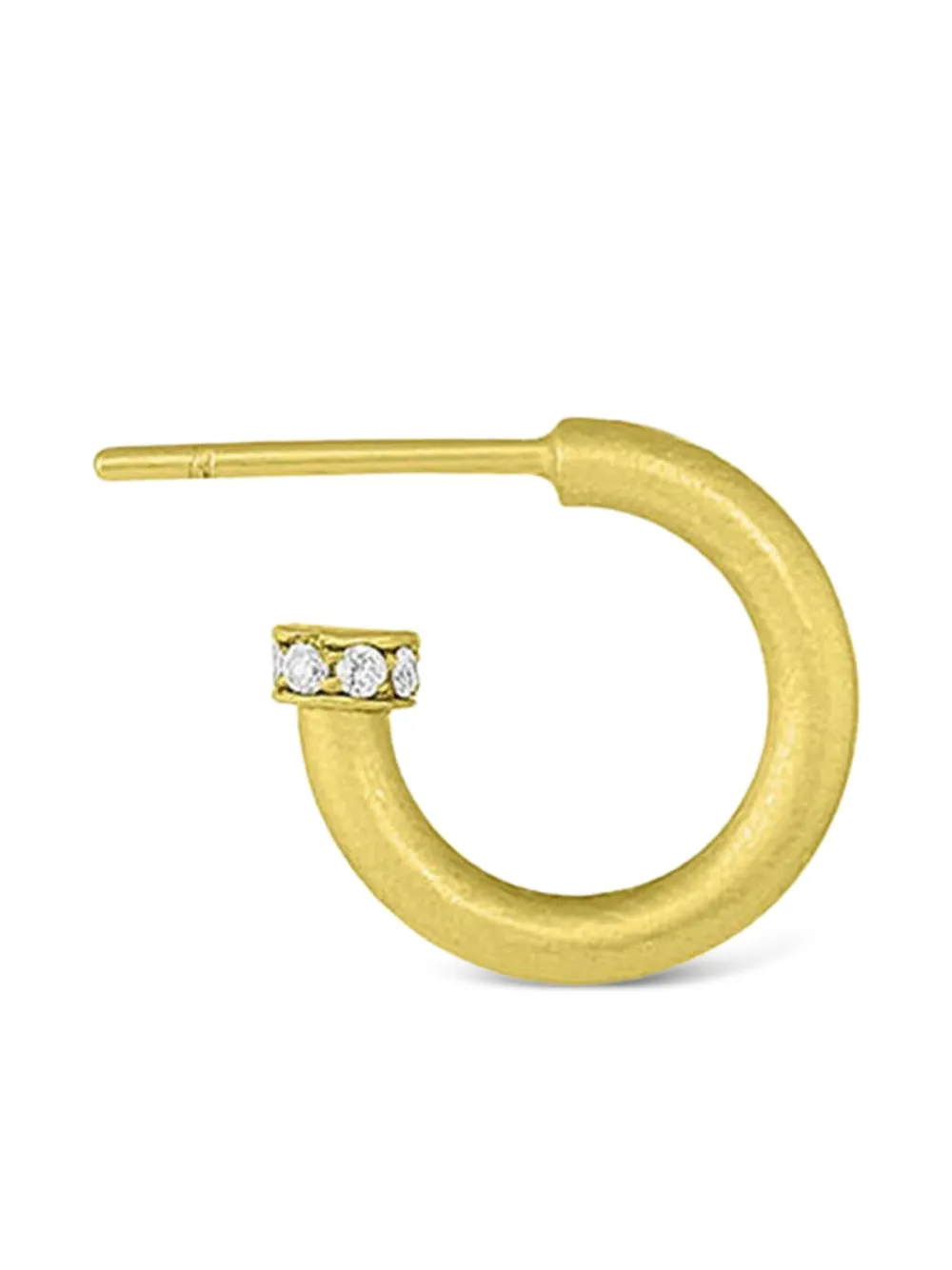 Leigh Maxwell Gold Diamond Mini Hoop Earrings In Gold