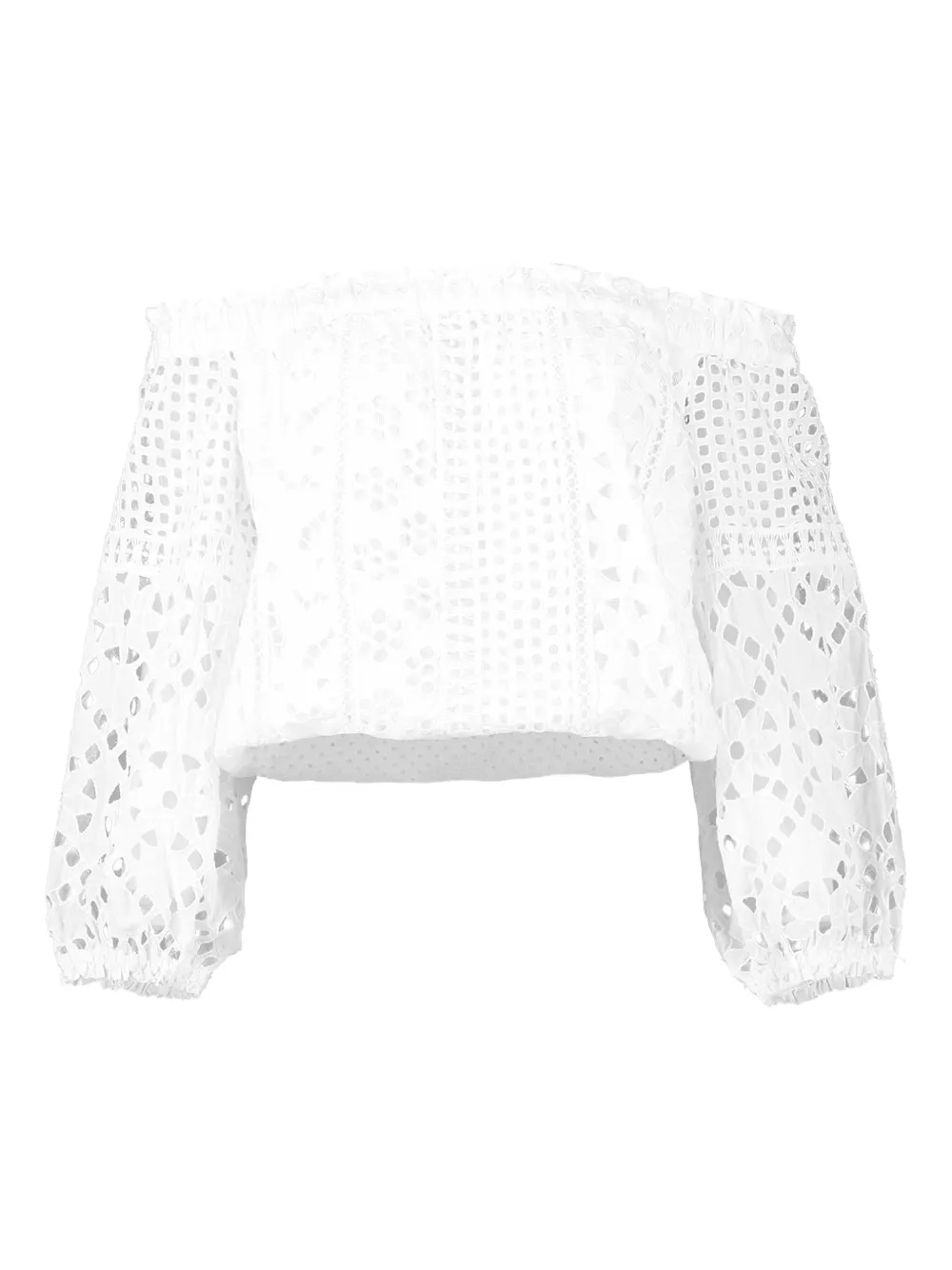 Temptation Positano Maira Eyelet-lace Off-shoulder Blouse In White