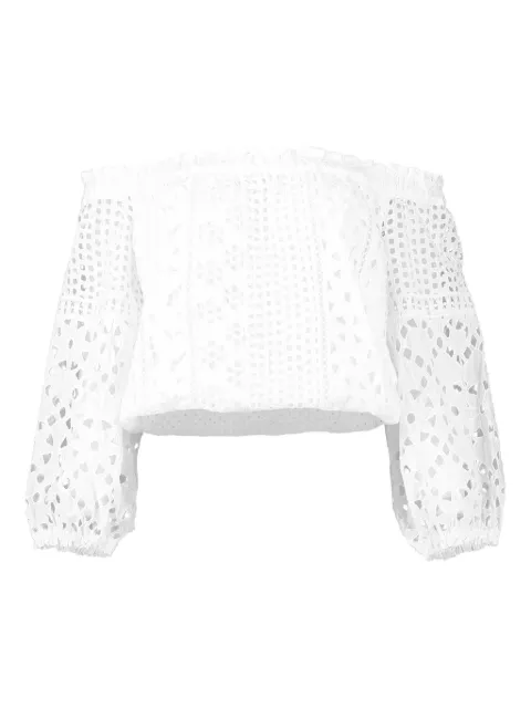 Temptation Positano Maira eyelet-lace off-shoulder blouse