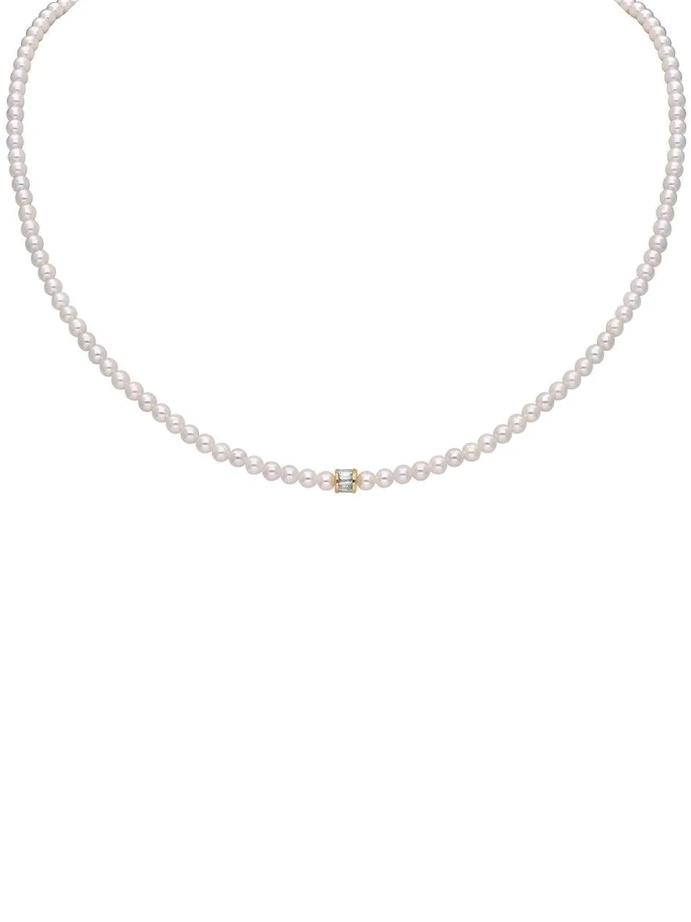 Moksh 18K yellow gold diamond and freshwater pearl necklace | Gold | Image 1