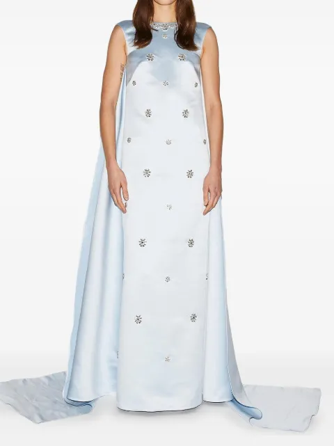 Huishan Zhang Amoret crystal-embellished cape dress