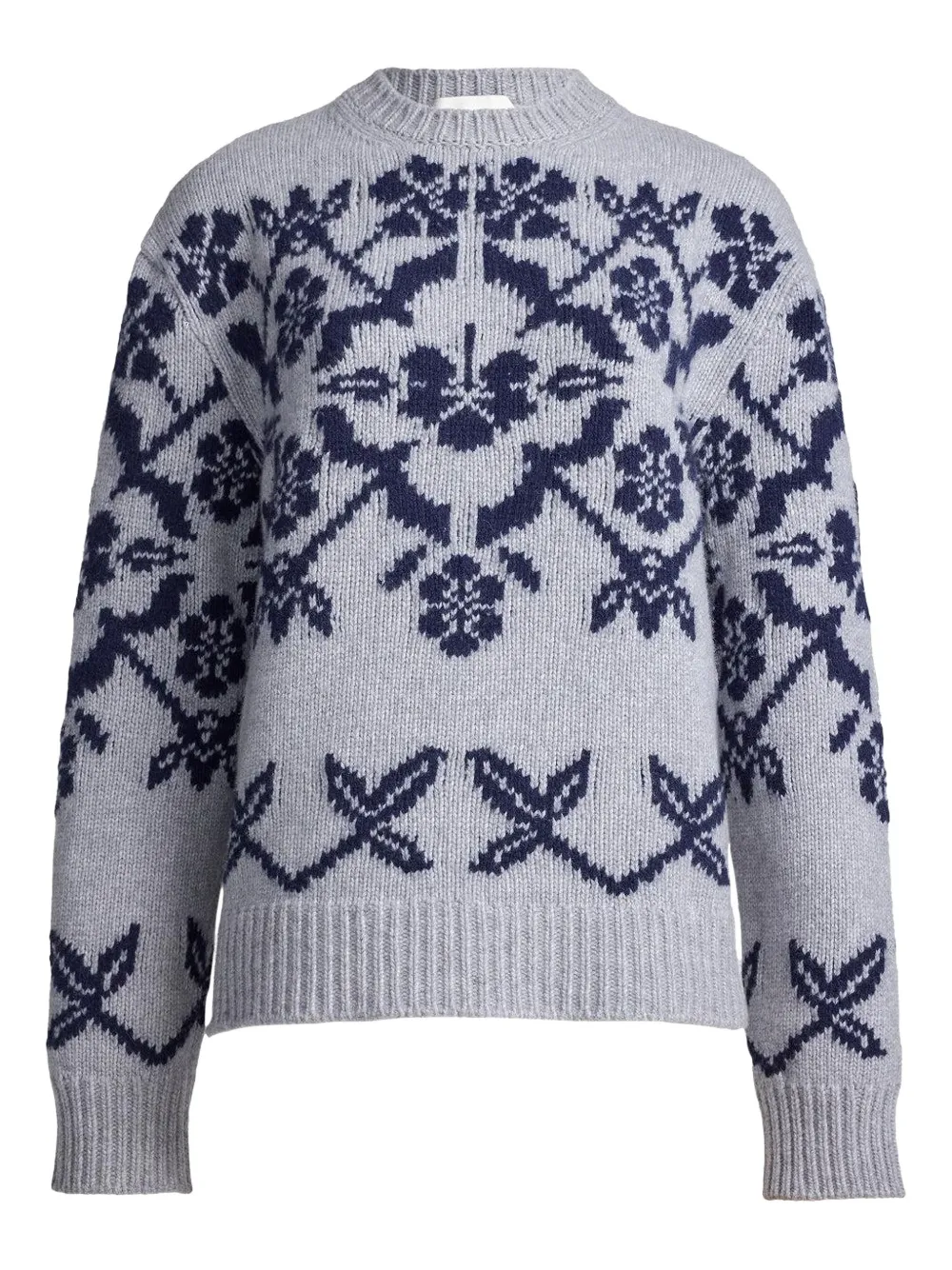 High Sport Georgia floral-pattern crew-neck sweater - Blue