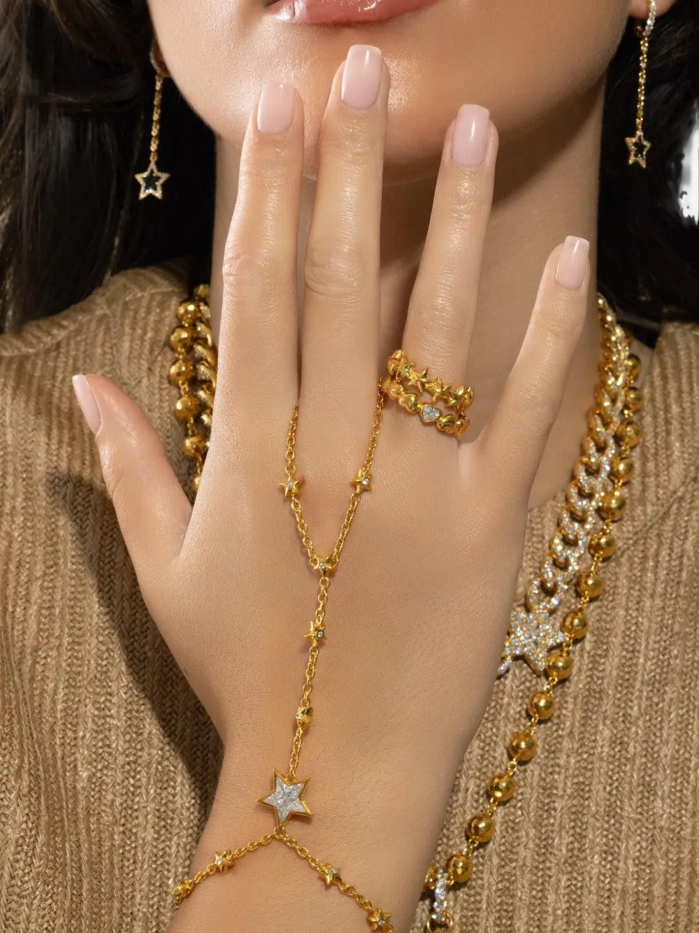 Buddha Mama 22k Yellow Gold Puffy Heart Diamond Ring In Gold