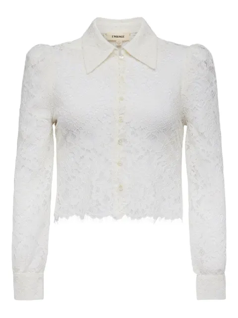 L'Agence Anita lace puff-sleeve shirt