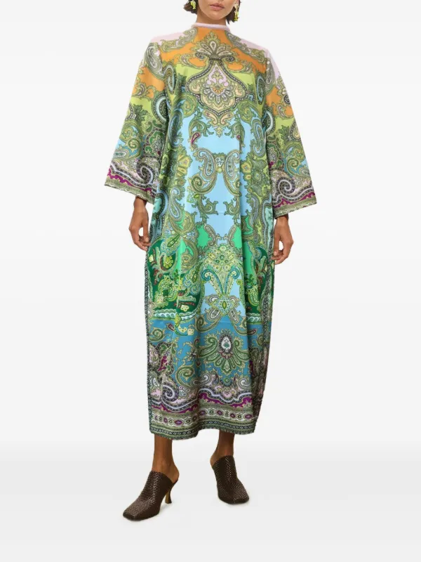 ALEMAIS Clemenza paisley-print high-neck Midi Dress | Yellow