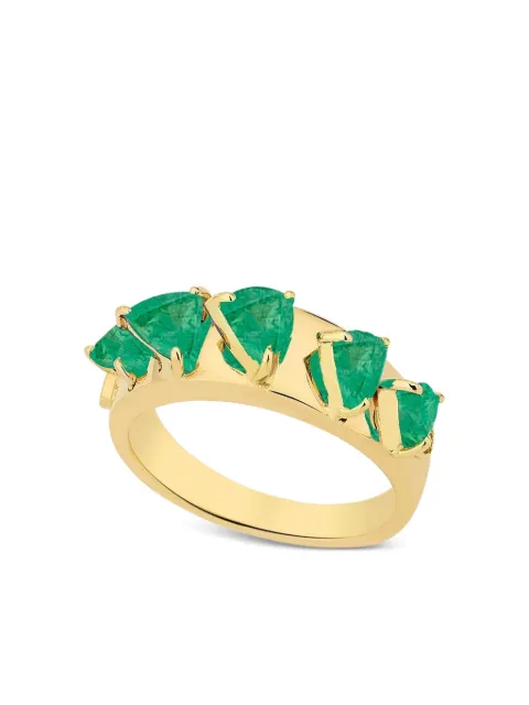 Carol Kauffmann 18kt yellow gold Mandala Emerald ring