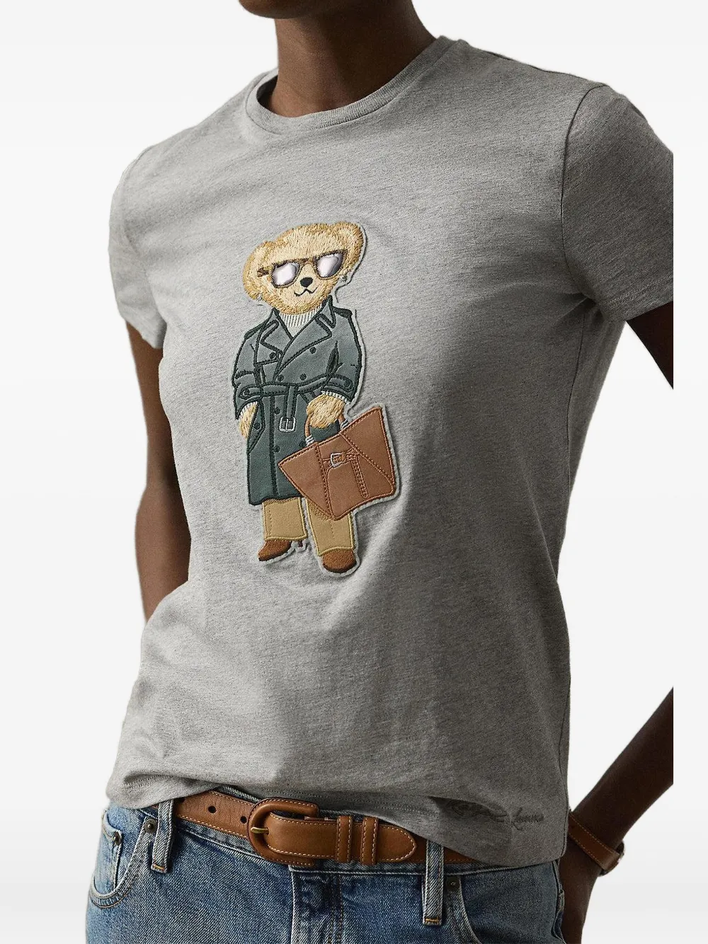 Polo Ralph Lauren Bear-appliqué Cotton T-shirt In Animal Print