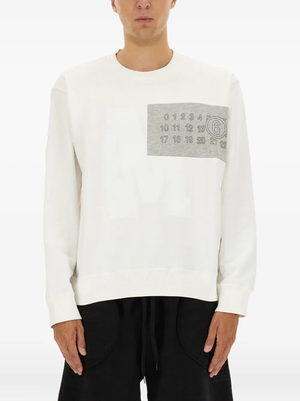 MM6 Maison Margiela Numbers-motif sweatshirt - ホワイト MM6 Maison Margiela Numbers-motif sweatshirt - ホワイト