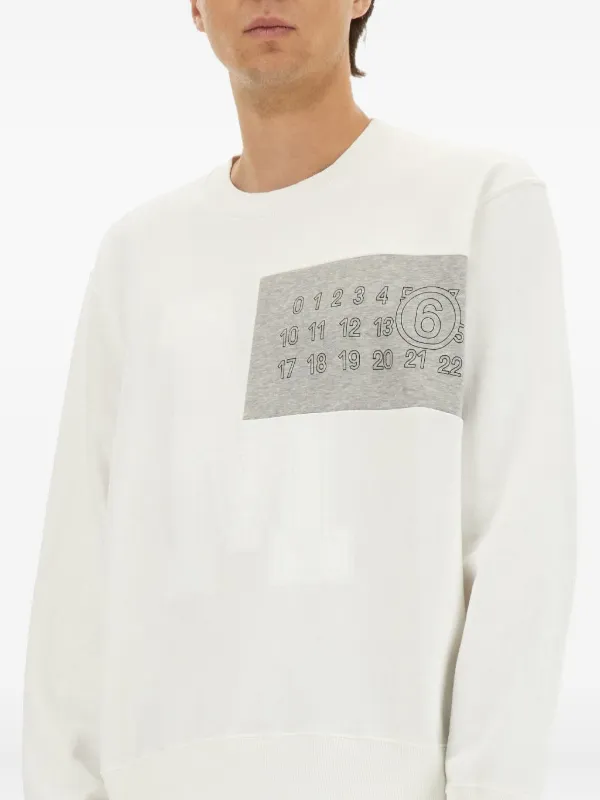 MM6 Maison Margiela ナンバーモチーフ スウェットシャツ | ホワイト