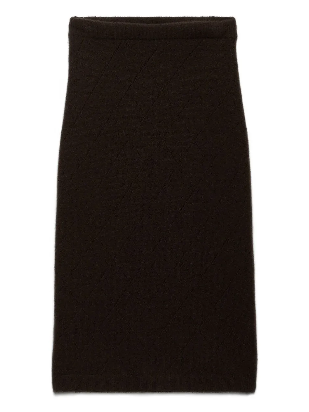Prada diamond-pattern midi skirt - Marrone
