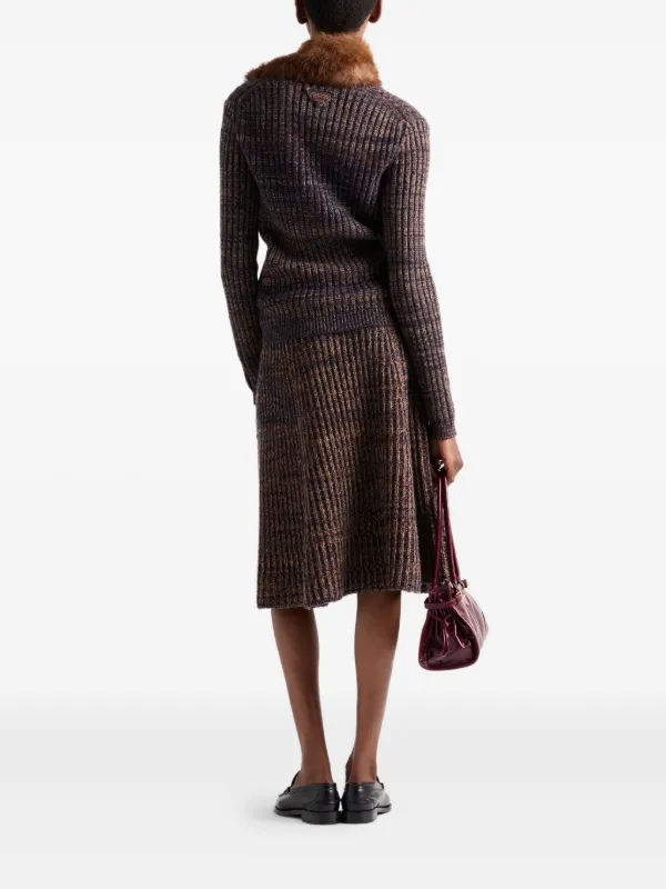 PRADA リブカーディガン Prada リブニット カーディガン | ブルー | FARFETCH JP
