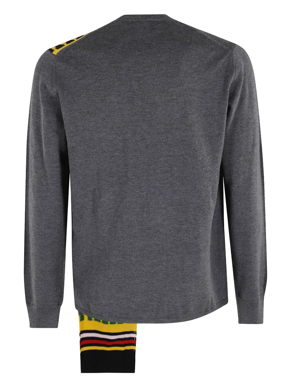 Comme Des Garçons Shirt Stripe-panel Sweater In Gray