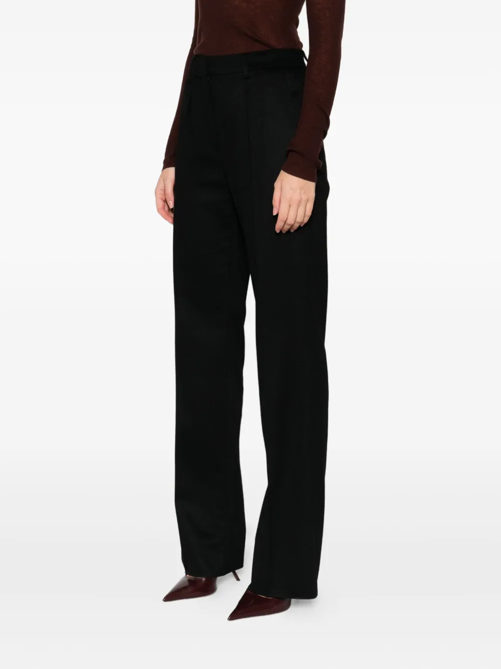 Max Mara Pleat-detail Tailored Trousers In Black