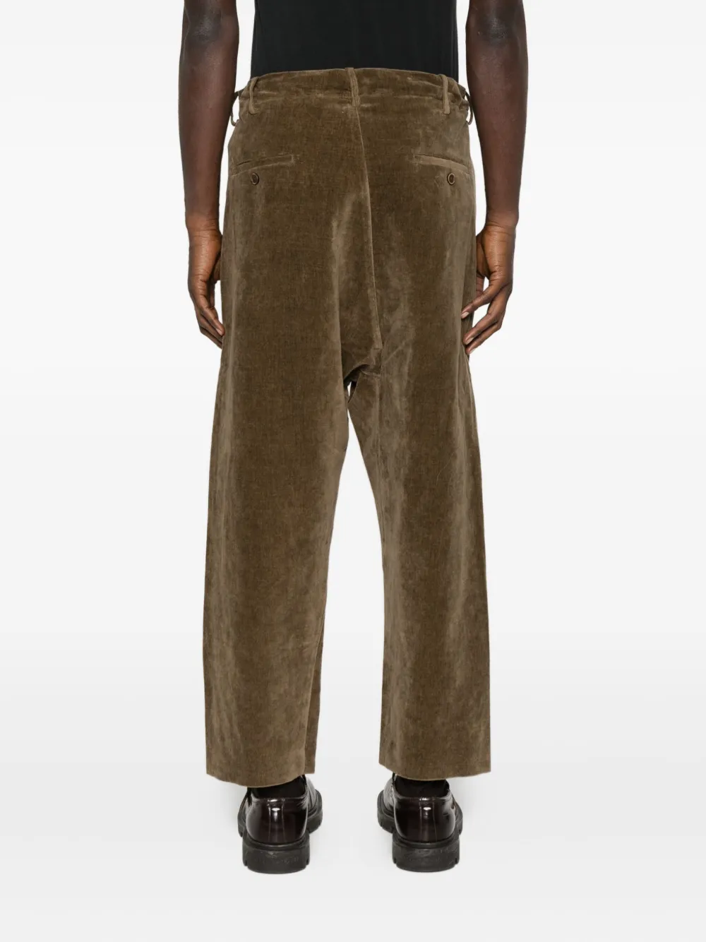 Uma Wang Drawstring Corduroy Trousers In Brown