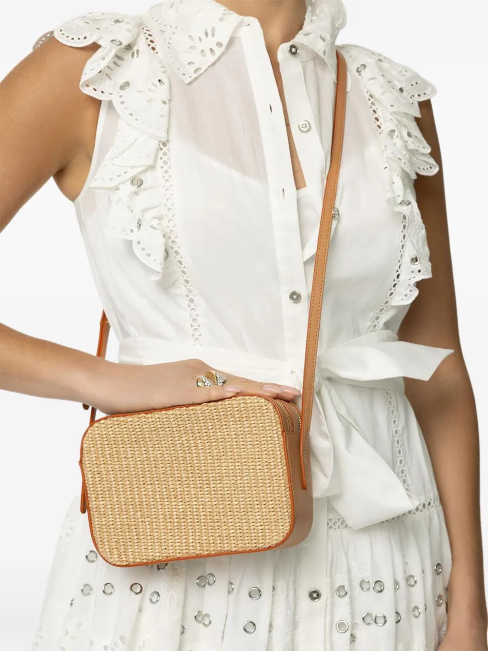 Mansur Gavriel Camera geweven leren tas - Beige