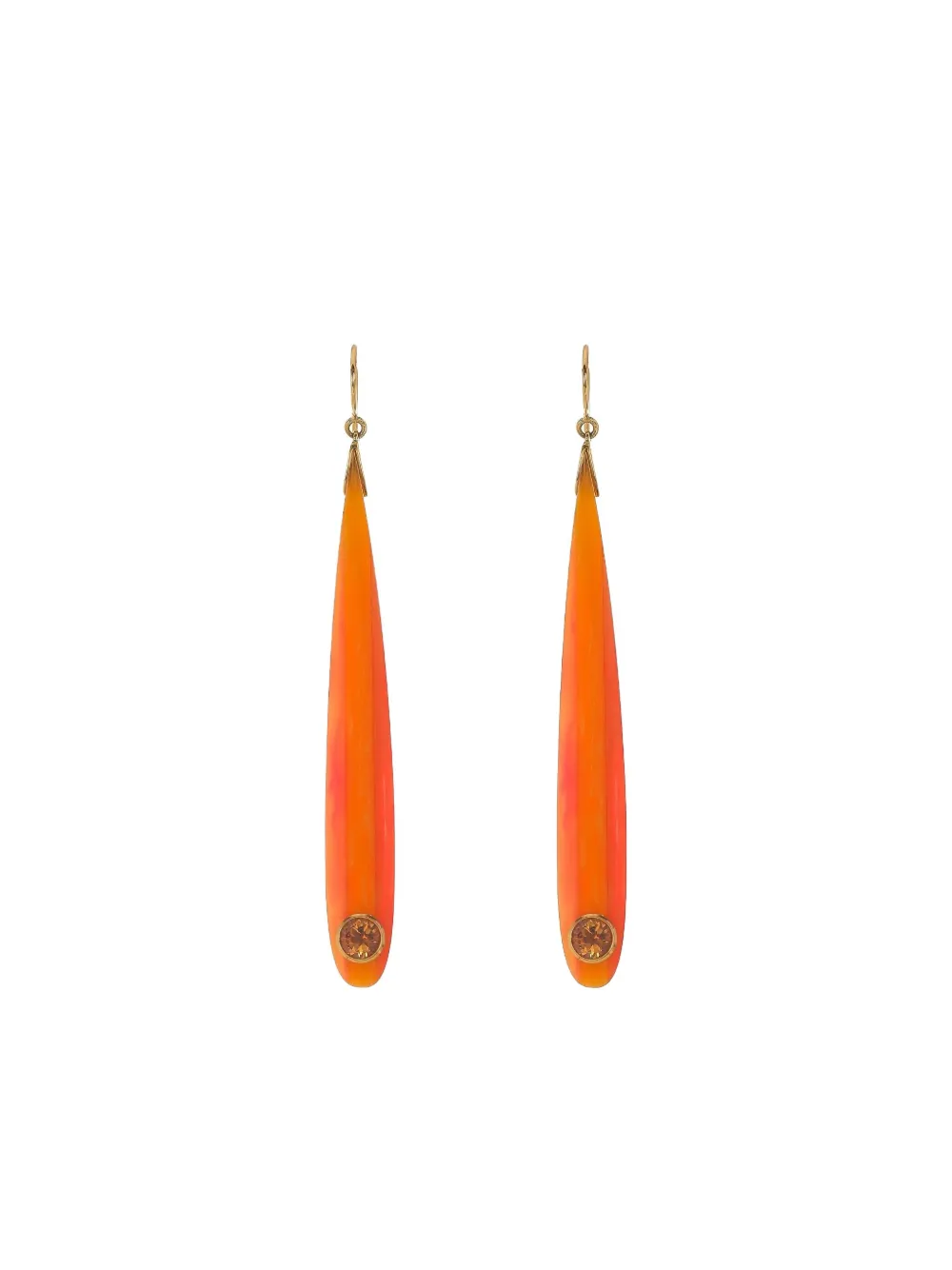 Mark Davis Citrine Bakelite Earrings In Orange