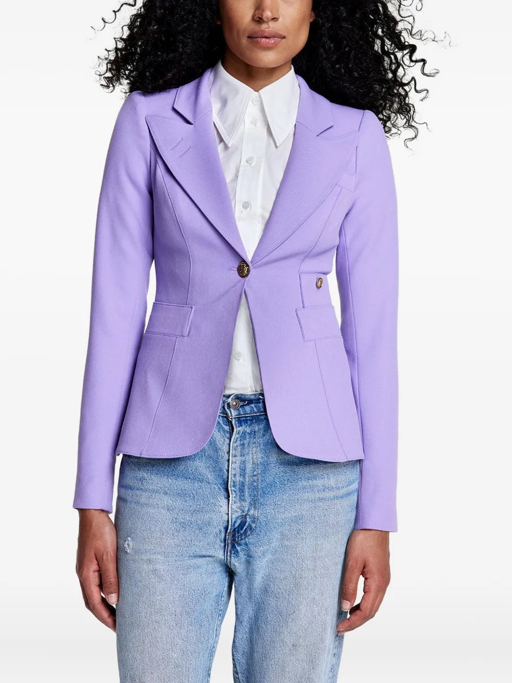 Smythe Duchess Single-breasted Blazer In Purple