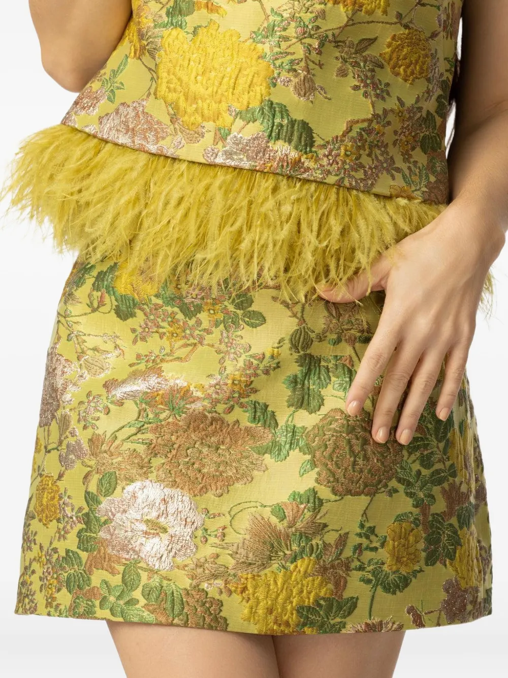 Cara Cara Bea Floral Mini Skirt In Green