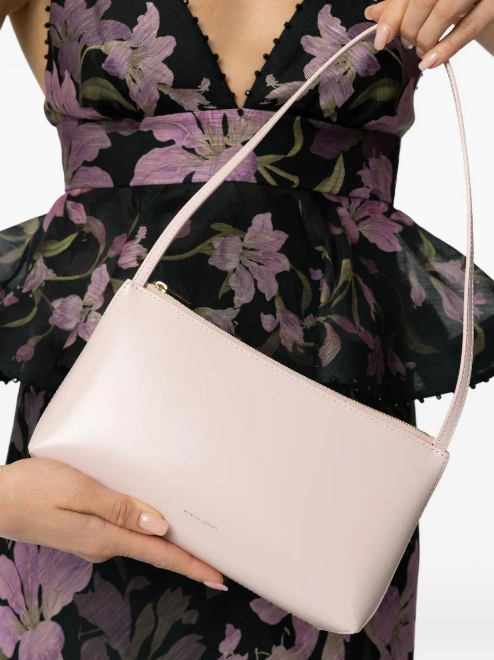 Mansur Gavriel Gaia schoudertas met rits - Paars