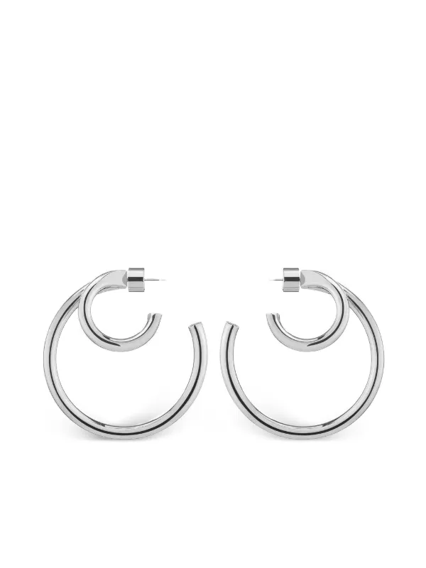 Jennifer Fisher Double Lilly Hoop Earrings in Silver
