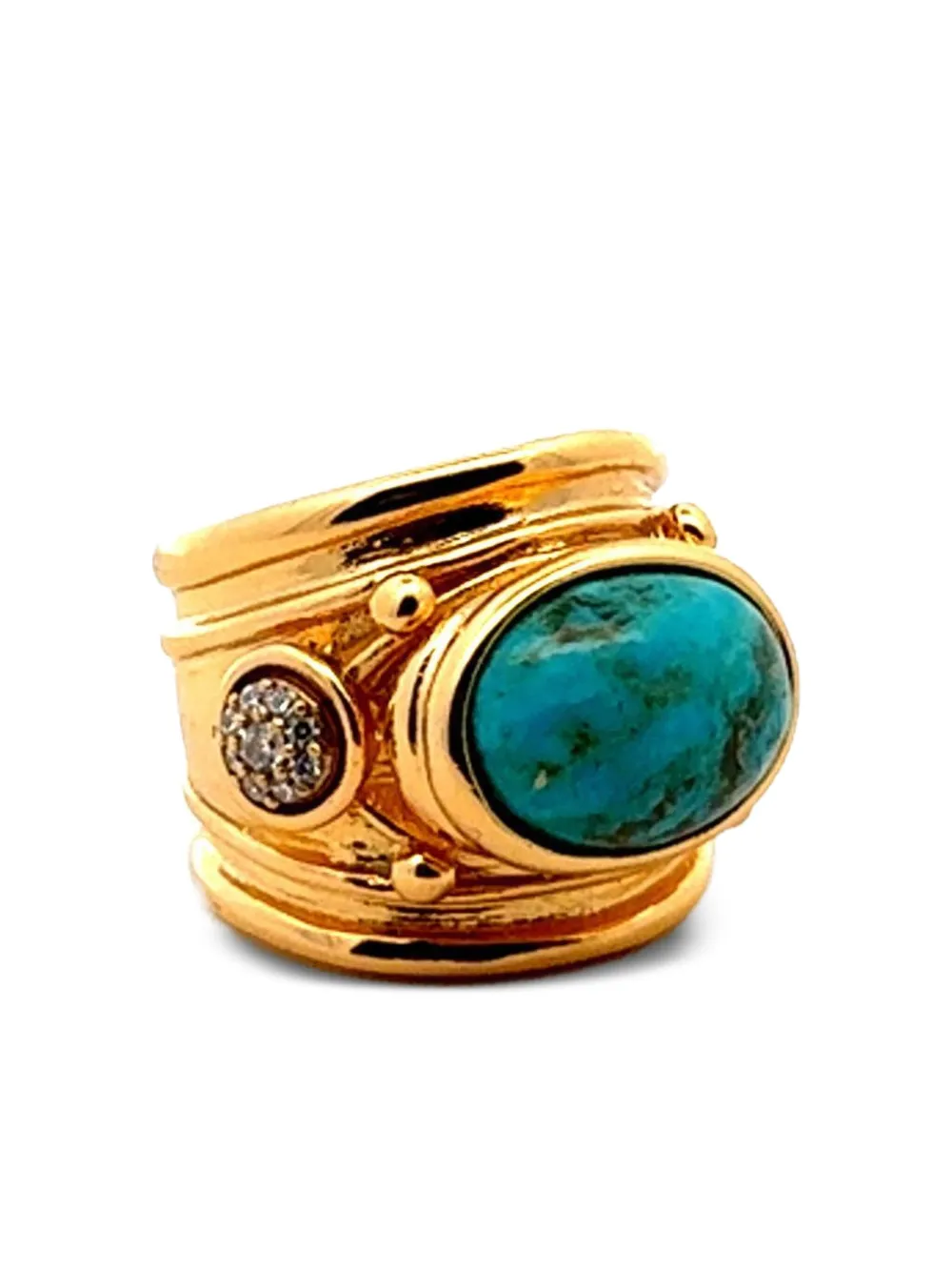 Gas Bijoux Anello Simone con turchese - Verde