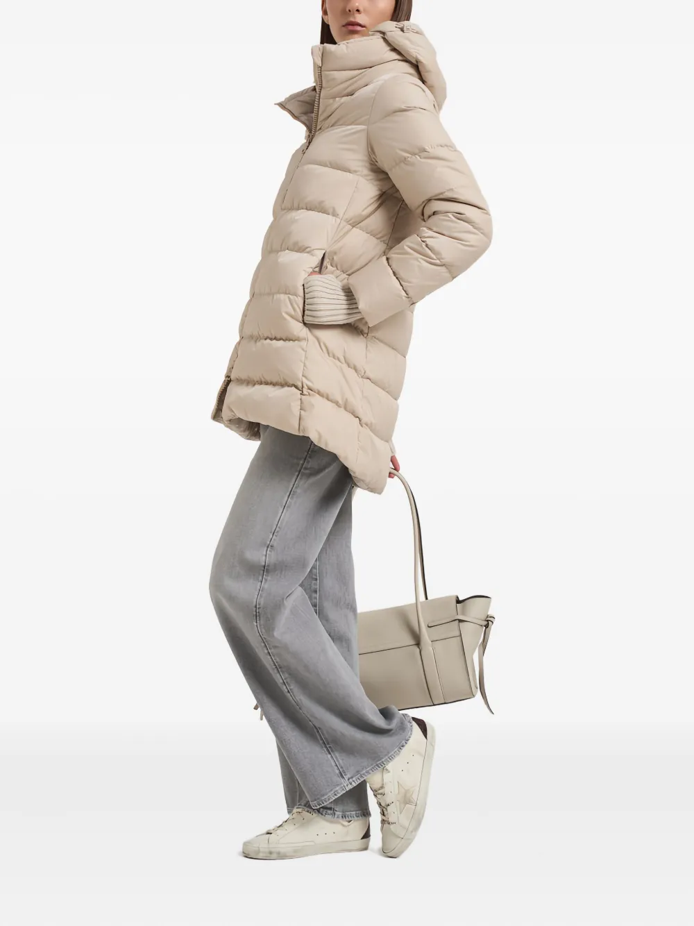 Herno Zip-fastening Padded Coat In Neutral