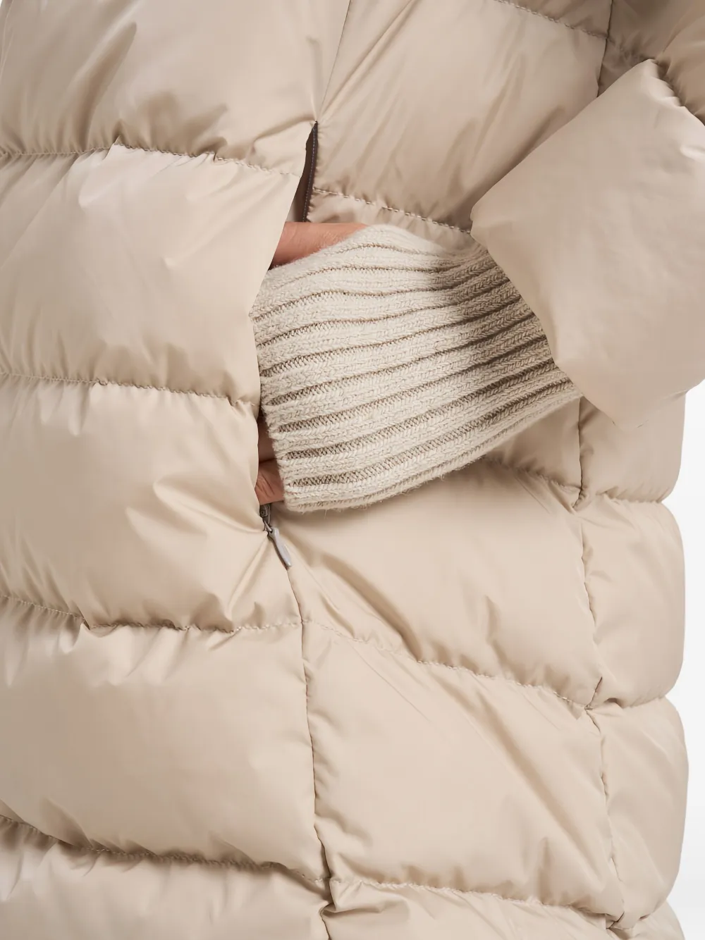 Herno Zip-fastening Padded Coat In Neutral