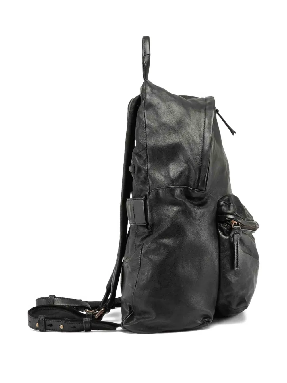 Officine Creative Oc Pack Leather Backpack In Black