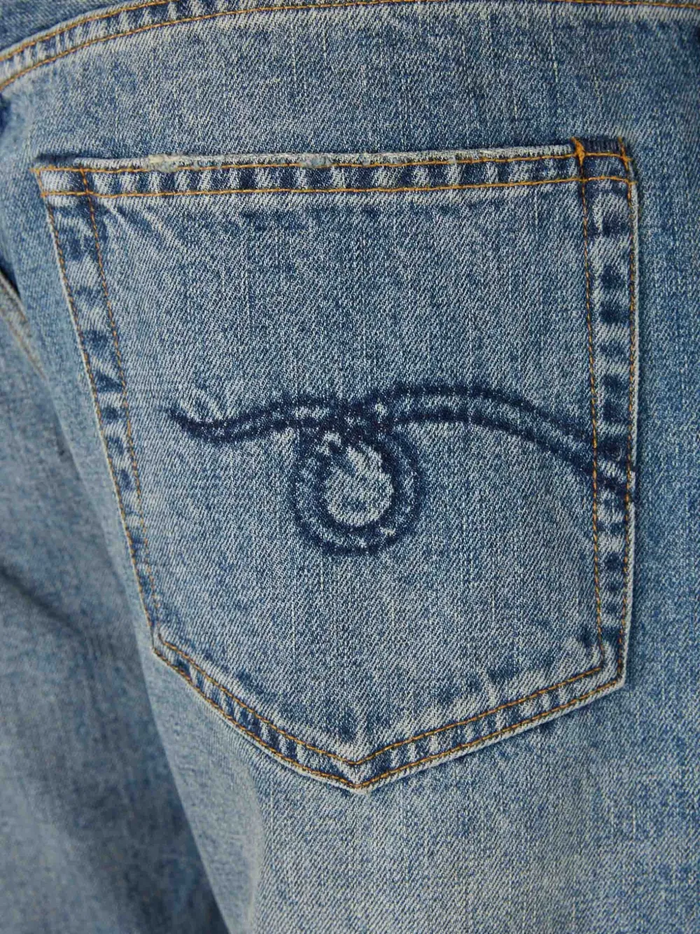 R13 Jeans met geborduurde zak Blauw