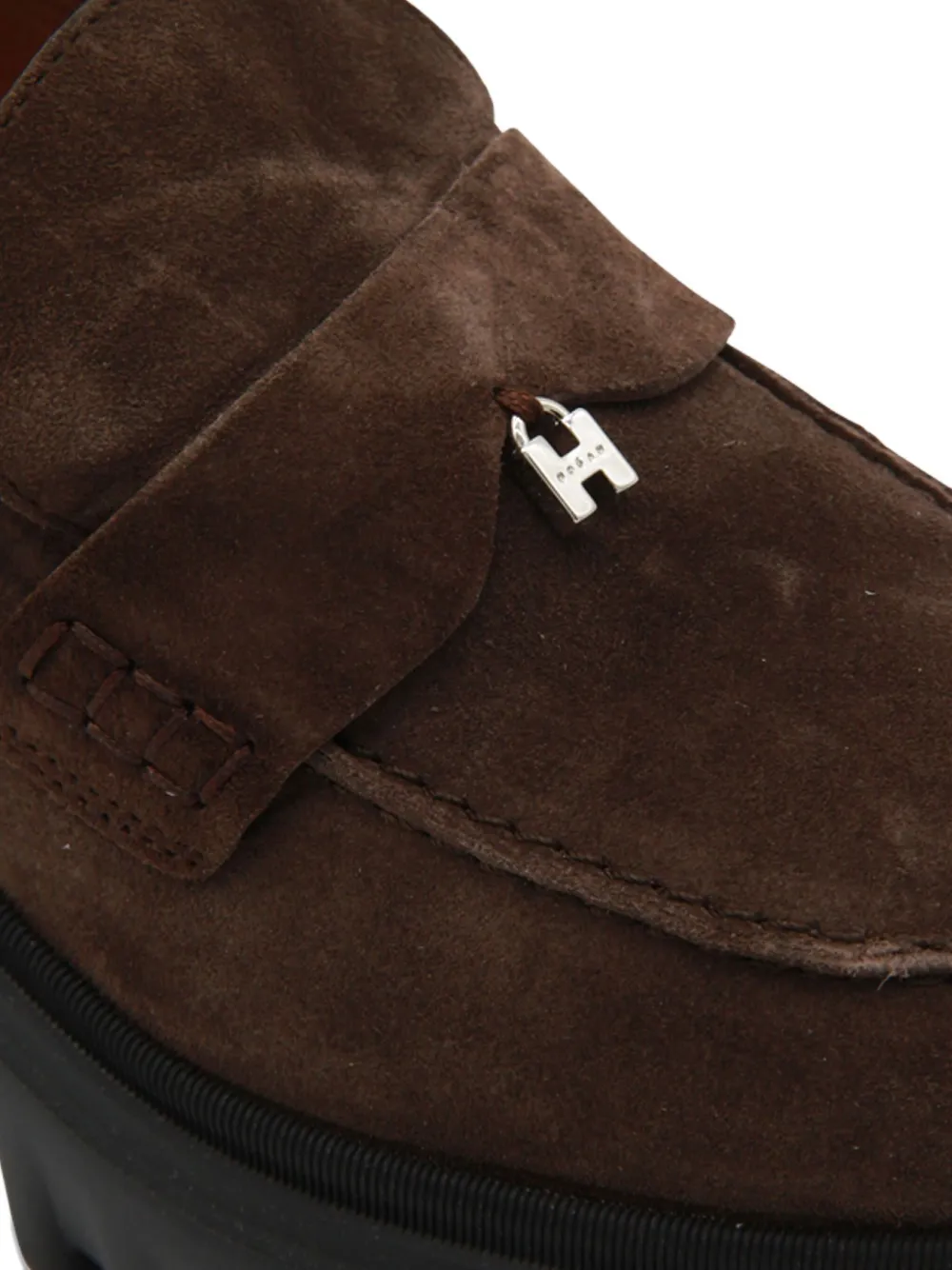 Hogan Platform Suede Loafers In Brown