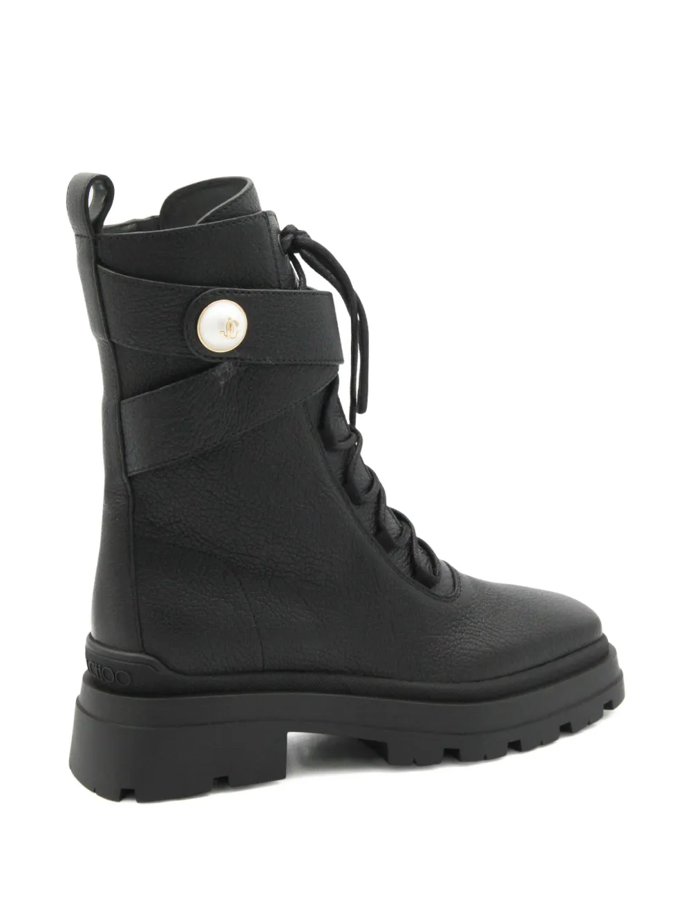 Jimmy Choo 45mm Pearl-embellished Lace-up Combat Boots In Multi